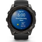 fenix 8 - 43mm, AMOLED, Sapphire, Carbon Gray DLC Titanium, Black/Pebble Gray