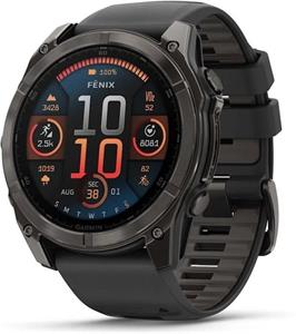 fenix 8 - 43mm, AMOLED, Sapphire, Carbon Gray DLC Titanium, Black/Pebble Gray