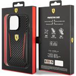 Ferrari PU Carbon kryt pre iPhone 14 Pro, čierny