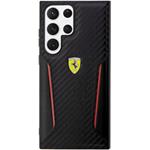 Ferrari PU Carbon kryt pre Samsung Galaxy S23 Ultra, čierny