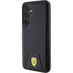Ferrari PU Leather Bottom Carbon kryt pre Samsung Galaxy S24+, čierny