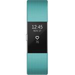 Fitbit Charge 2 Teal Silver, fitness náramok, L, strieborný