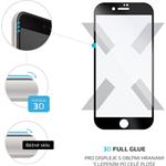 Fixed 3D Full-Cover ochranné sklo pre Apple iPhone 6/6S/7/8/SE (2020/2022),s lepením cez celý displej, čierne