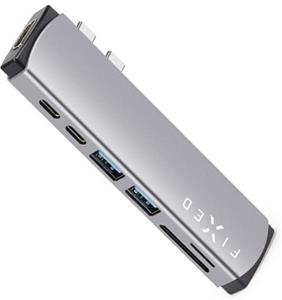 Fixed 7-portový hliníkový USB-C HUB, DOCK pre MacBooky, šedý