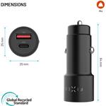 Fixed autonabíjačka s USB-C a USB-A výstupom, podpora PD 3.0, 63W, čierna