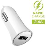 Fixed autonabíjačka s USB výstupom, 2,4A, biela