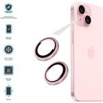 Fixed Camera Glass ochranné sklá šošoviek fotoaparátu pre Apple iPhone 15/15 Plus, ružové
