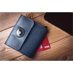 Fixed Classic Wallet kožená peňaženka pre AirTag z pravej kože, modrá