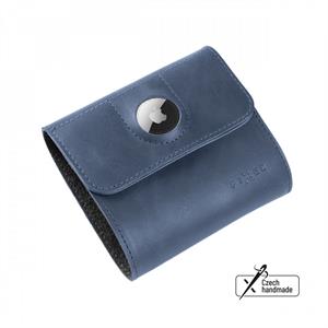 Fixed Classic Wallet kožená peňaženka pre AirTag z pravej kože, modrá