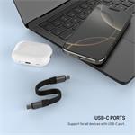 Fixed Clip Cable kábel USB-C/USB-C, s karabínou, 3.2 Gen 2 10Gb/s, 4K60Hz, PD 240W, čierny