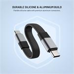 Fixed Clip Cable kábel USB-C/USB-C, s karabínou, 3.2 Gen 2 10Gb/s, 4K60Hz, PD 240W, čierny