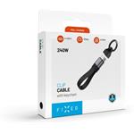 Fixed Clip Cable kábel USB-C/USB-C, s karabínou, 3.2 Gen 2 10Gb/s, 4K60Hz, PD 240W, čierny