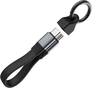 Fixed Clip Cable kábel USB-C/USB-C, s karabínou, 3.2 Gen 2 10Gb/s, 4K60Hz, PD 240W, čierny