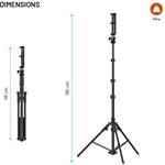 Fixed Creator Tripod Extra dlhý statív, 1,9m, 1/4" závit, čierny