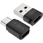 Fixed Data blocker 2in1, hliníkový USB-C/C a USB-C/A , čierny