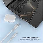 Fixed dátový a nabíjací kábel s konektormi USB/Lightning, 1.2m, USB 2.0, biely