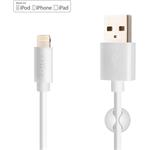 Fixed dlhý dátový a nabíjací kábel s konektormi USB/Lightning, 2 m, MFI certifikácia, biely
