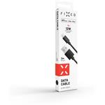 Fixed dlhý dátový a nabíjací kábel s konektormi USB/Lightning, 2 metre, MFI certifikácia, čierny