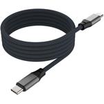 Fixed dlhý magnetický nabíjací a dátový opletený kábel s konektormi USB-C/USB-C a podporou PD, 2m, USB 2.0, 240W, sivý