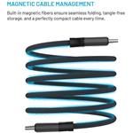 Fixed dlhý magnetický nabíjací a dátový opletený kábel s konektormi USB-C/USB-C a podporou PD, 2m, USB 2.0, 240W, sivý