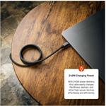 Fixed dlhý magnetický nabíjací a dátový opletený kábel s konektormi USB-C/USB-C a podporou PD, 2m, USB 2.0, 240W, sivý