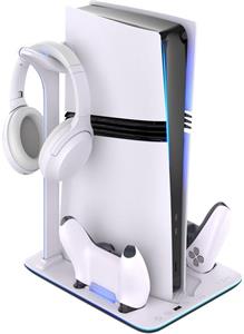 Fixed dokovacia stanica pre PlayStation 5 (Pro/Slim) s vetrákmi a nabíjaním pre 2xDualSense, čierno-biela