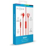 Fixed EGG1 vodeodolné in-ear slúchadla s mikrofónom, IPX3, červené