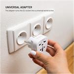 Fixed EU Adapter 2 adaptér pre zapojenie UK, US, AUS nabíjačiek do EU zásuviek, biely