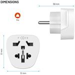 Fixed EU Adapter 2 adaptér pre zapojenie UK, US, AUS nabíjačiek do EU zásuviek, biely