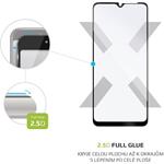 Fixed Full-Cover Ochranné tvrdené sklo pre Samsung Galaxy A12, lepenie cez celý displej, čierne