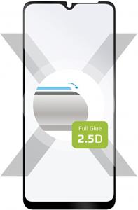 Fixed Full-Cover Ochranné tvrdené sklo pre Samsung Galaxy A12, lepenie cez celý displej, čierne