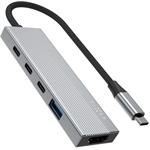 Fixed HUB Core 5-portový hliníkový USB-C, pre notebooky a tablety, 100W, PD 3.0, space gray