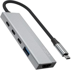 Fixed HUB Core 5-portový hliníkový USB-C, pre notebooky a tablety, 100W, PD 3.0, space gray