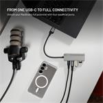 Fixed HUB Port 4-portový hliníkový USB-C s USB-A adaptérom, space gray