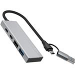 Fixed HUB Port 4-portový hliníkový USB-C s USB-A adaptérom, space gray