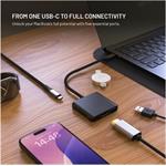 Fixed HUB Quadri 5-portový hliníkový USB-C hub, pre notebooky, 140W, PD 3.1, čierny