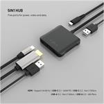 Fixed HUB Quadri 5-portový hliníkový USB-C hub, pre notebooky, 140W, PD 3.1, čierny