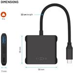 Fixed HUB Quadri 5-portový hliníkový USB-C hub, pre notebooky, 140W, PD 3.1, čierny