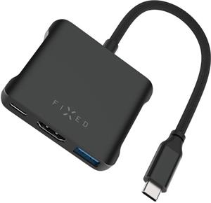 Fixed HUB Quadri 5-portový hliníkový USB-C hub, pre notebooky, 140W, PD 3.1, čierny