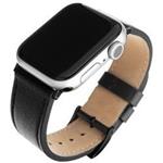 Fixed Leather Strap kožený remienok pre Apple Watch 42/44/45/49mm, čierny