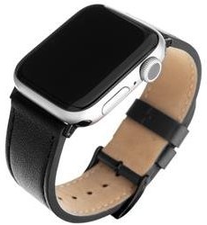 Fixed Leather Strap kožený remienok pre Apple Watch 42/44/45/49mm, čierny