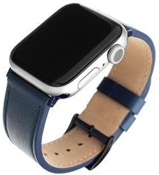 Fixed Leather Strap kožený remienok pre Apple Watch 42/44/45/49mm, modrý
