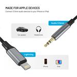 Fixed Link audio kábel Lightning na 3,5 mm jack, 1.5 m, space gray