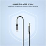 Fixed Link audio kábel Lightning na 3,5 mm jack, 1.5 m, space gray
