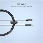 Fixed Link audio kábel Lightning na 3,5 mm jack, 1.5 m, space gray