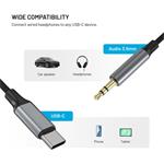 Fixed Link audio kábel USB-C na 3,5 mm jack, 1.5 m, space gray
