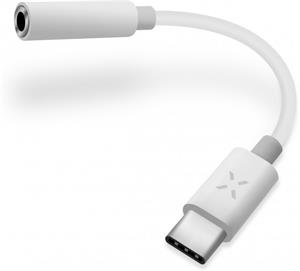 Fixed LINK redukcia USB-C na jack 3,5 M/F, káblová, s DAC čipom, 0,10m, biela