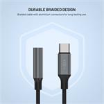 Fixed Link redukcia z hliníka USB-C na 3,5 mm jack, space gray