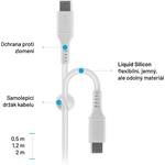 Fixed Liquid silicone kábel USB-C, PD, 0,5m, 60W, biely