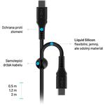 Fixed Liquid silicone kábel USB-C, PD, 1,2m, 60W, čierny